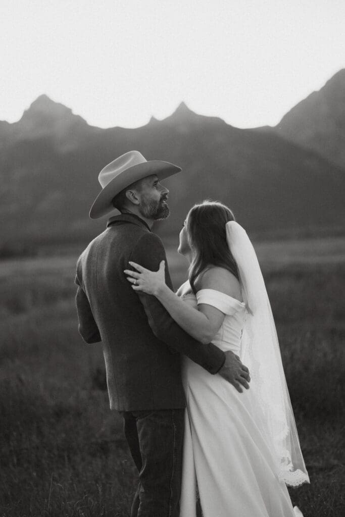Bride and groom dance at the Grand Teton's 