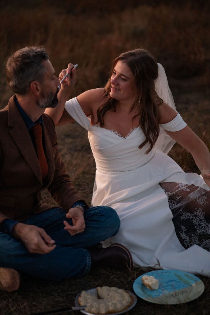Bride gives husband wedding pie