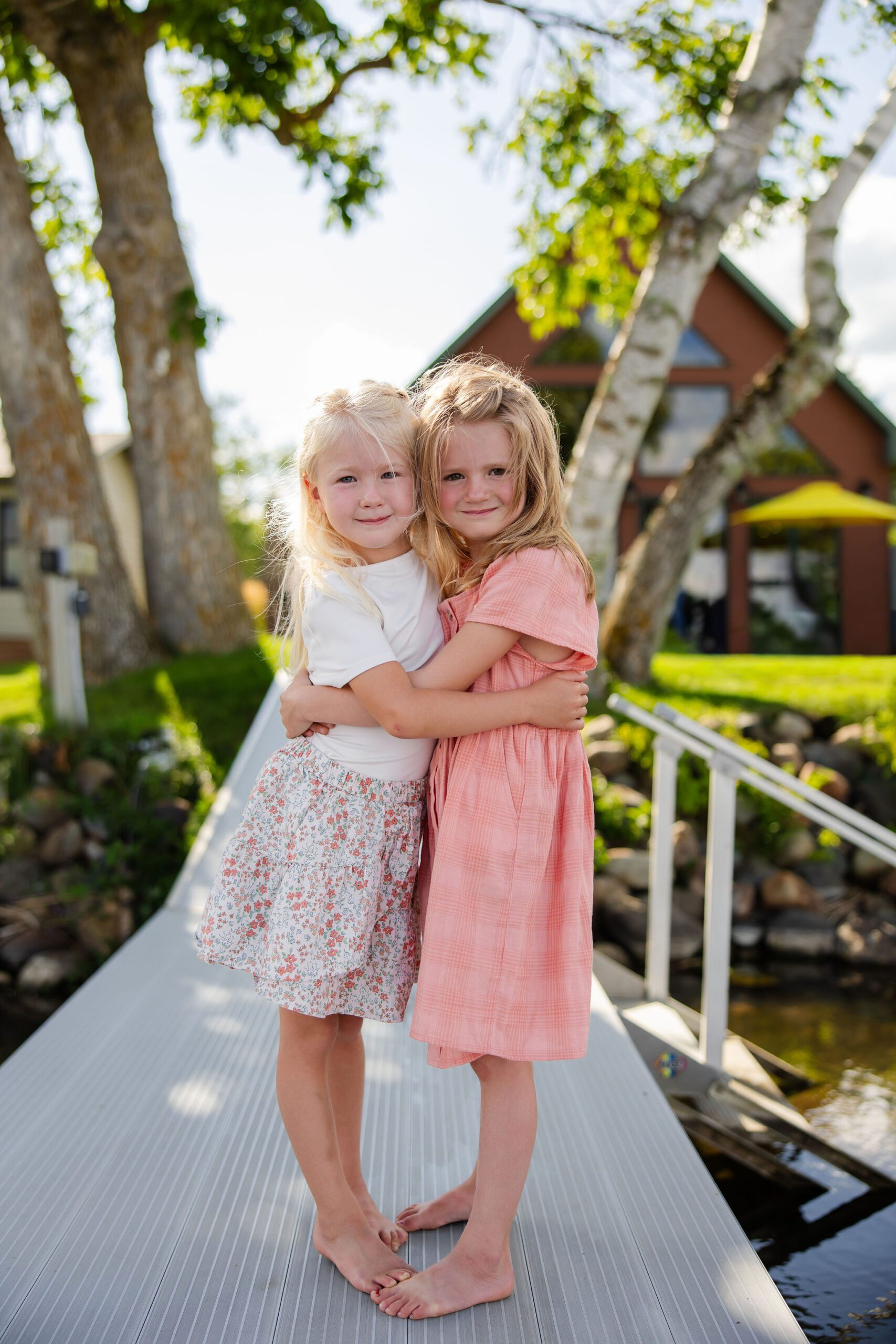 Sisters hug each other