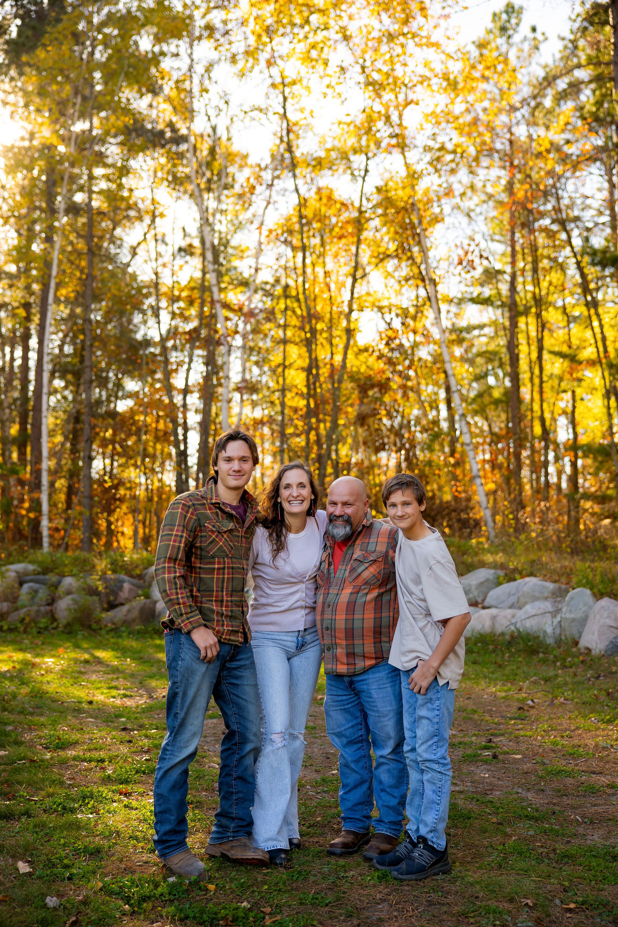 Family smiles at Movil Maze in Bemidji Minnesota