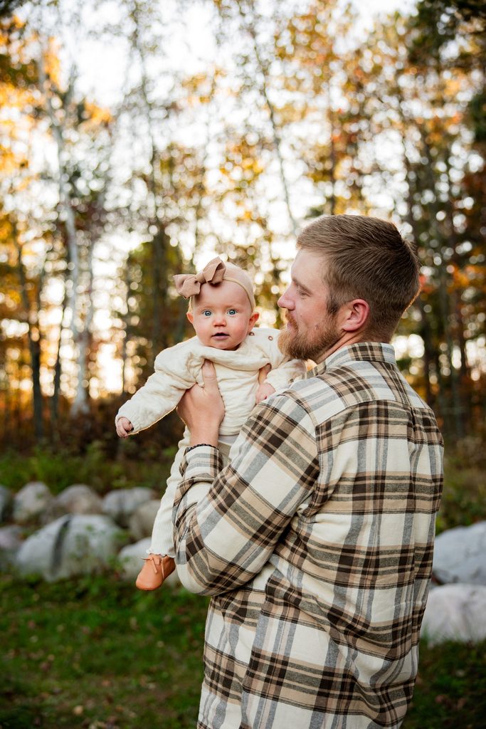 dad hugs baby