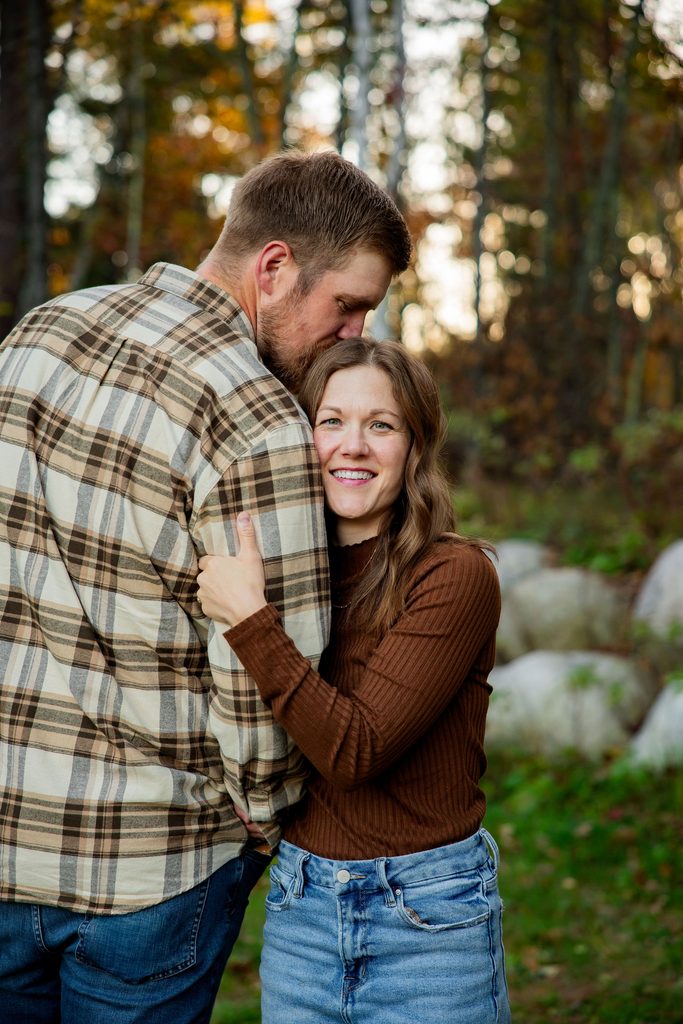 Mom and dad share hug