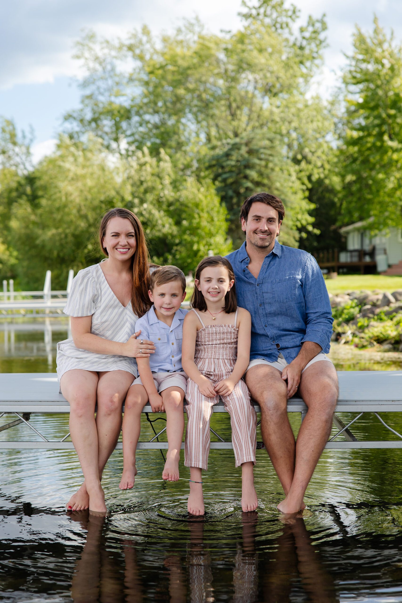 Family smiles for the camera